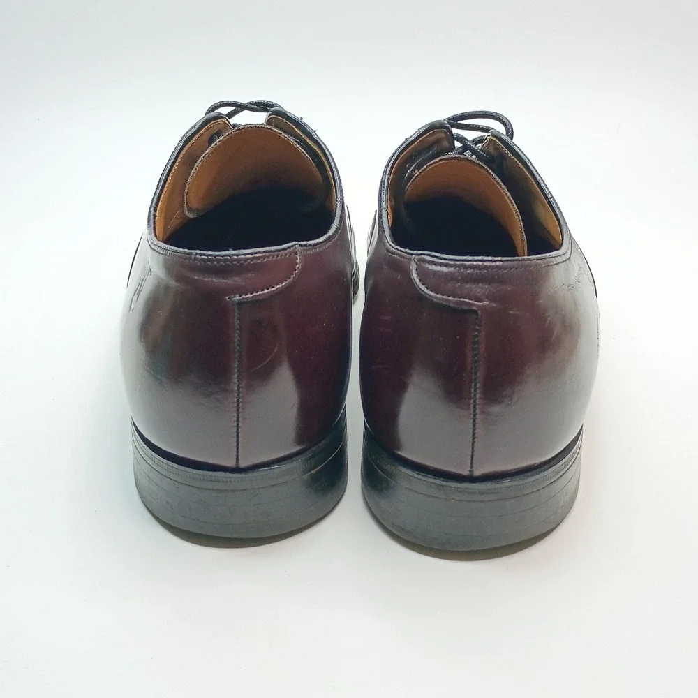 Johnston & Murphy Heritage Mens 10.5‎ D Burgundy Leather Cap Toe Oxford 15-1165